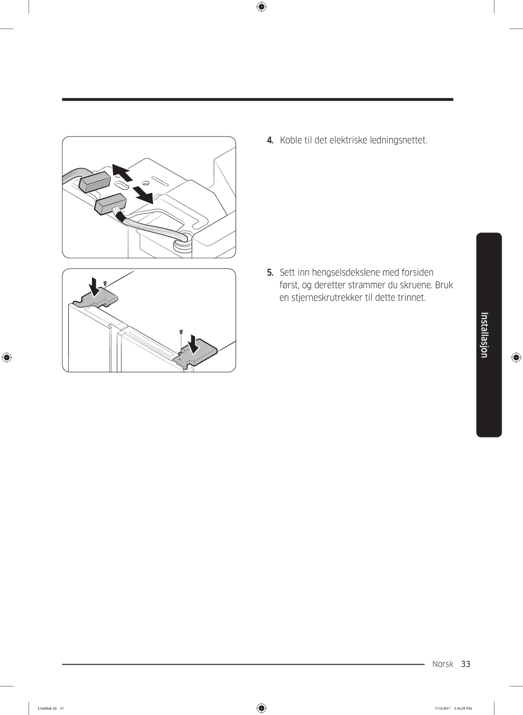 Samsung RH58K6697SL/EE manual Norsk 33  